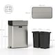 image 3 of HOMCOM Dual Kitchen Bin with Soft-Close Butterfly Lid, 2 x 28L Stainless Steel Pedal Bin with Removable Inner Buckets, Fingerprint-Proof for Recycling and Waste, Silver Tone