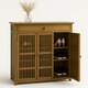 image 1 of Large 4 Tier Wooden Shoe Storage Cabinet Organiser Brown Brown | One Size