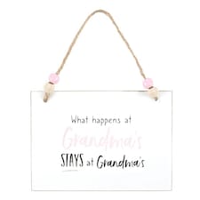 Something Different What Happens At Grandma´s Hanging Sign - White/Pink/Black - One Size