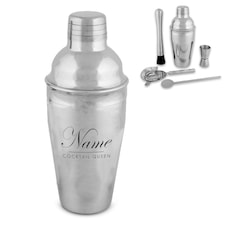 Personalised Cocktail Queen Design Engraved Cocktail Shaker Set