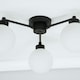 image 1 of ValueLights Jonah Matte Black 3 Arm Globe Ball Shade Flush Ceiling Light