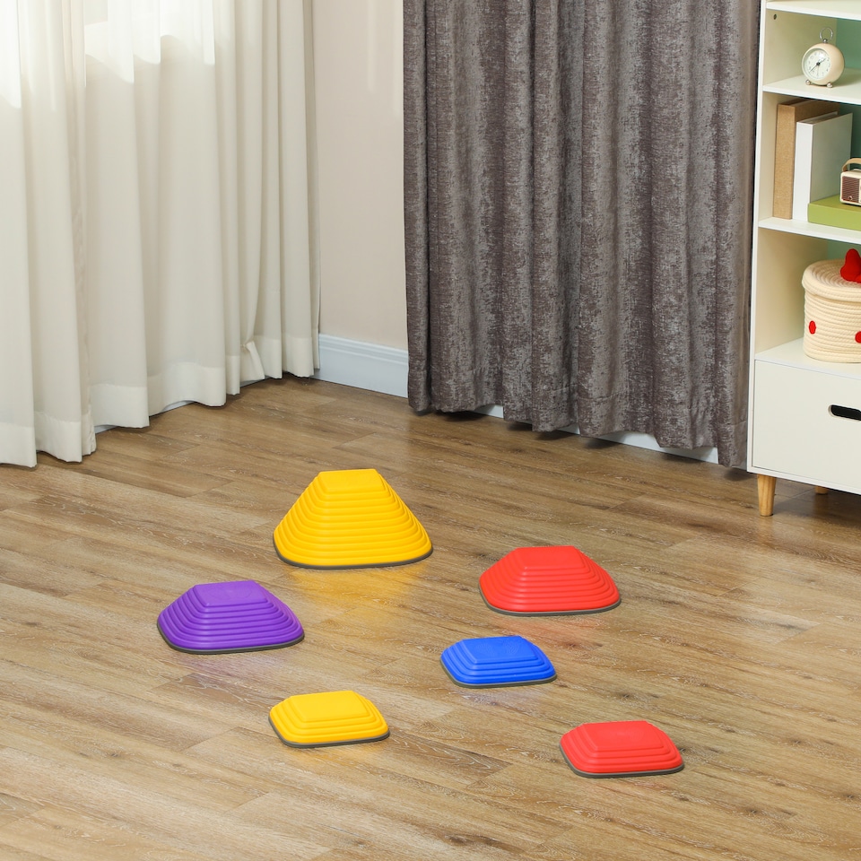 image 1 of AIYAPLAY Balance Stepping Stones, 6-Piece Sensory Toy for Ages 3-8 Years