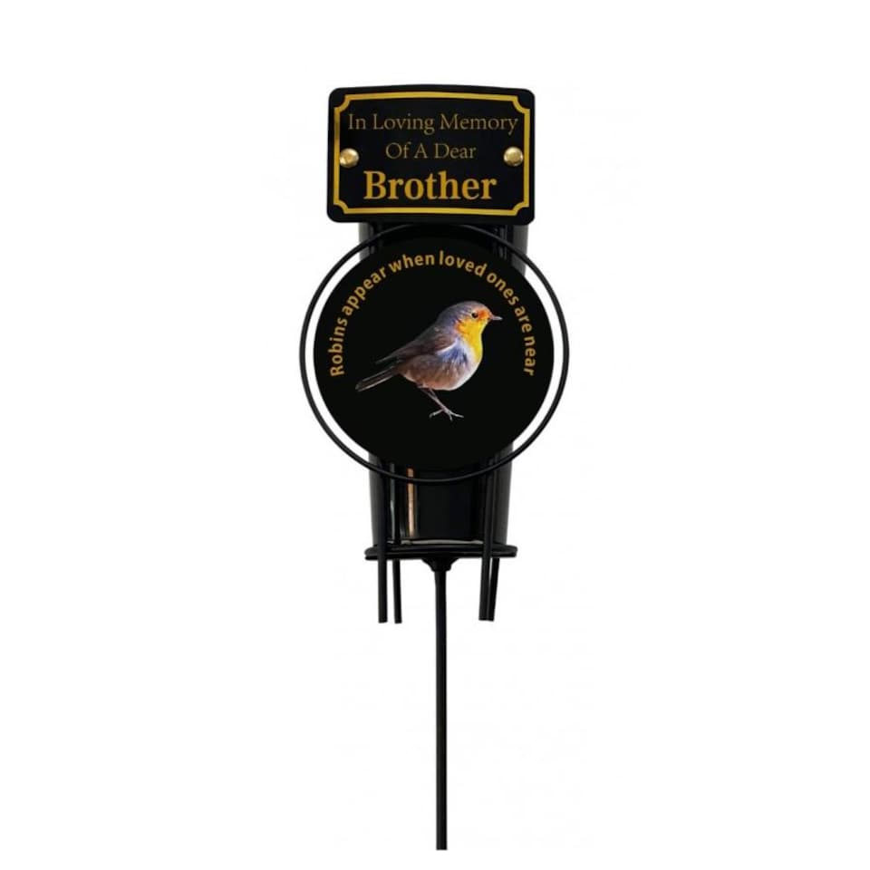 David Fischhoff Memorial Grave Robin Spike Flower Vase Brother