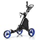 image 5 of COSTWAY 3 Wheel Golf Push Cart Folding Golf Holder Blue