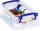 image 3 of Really Useful Plastic Storage Box 0.75 Litre CLEAR Pack of 4
