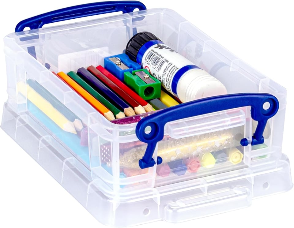 image 1 of Really Useful Plastic Storage Box 0.75 Litre CLEAR Pack of 4