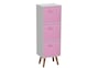 image 1 of White 3-Tier 3-Drawer Cube Shelving Unit with Scandinavian Legs | Pink | Light Pink & Beech | 1