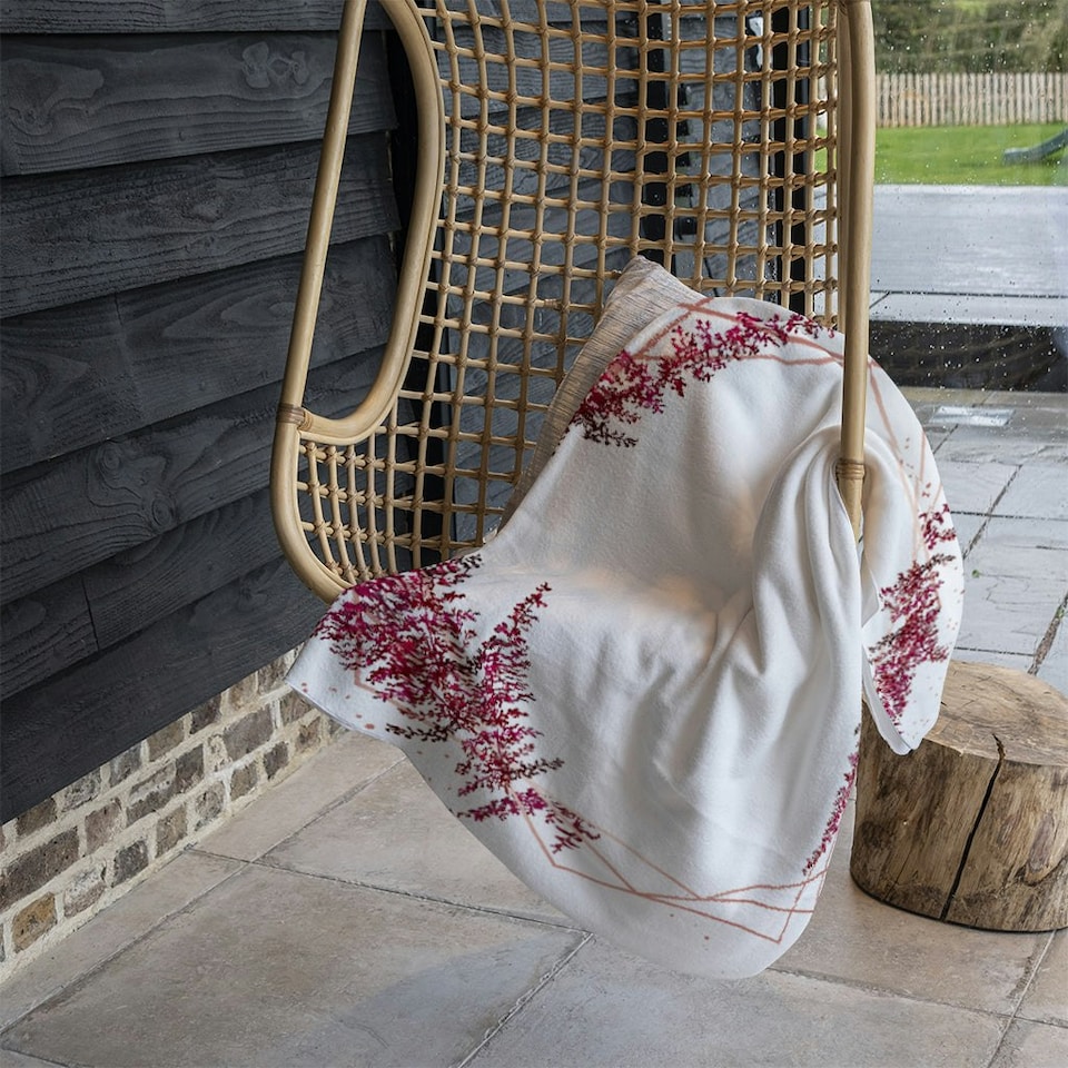 image 1 of Pink Flower And Geometric Shapes (Blanket)