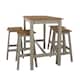 image 6 of Premium Corona Linea Breakfast Dining Set with Table and 4 High Stools - Grey Waxed Pine | Grey | Grey | 1