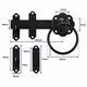 image 4 of Garden Side Gate Fixing Kit 3x Tee Hinges Ring Latch & Brenton Bolt Set Black Powder Coated