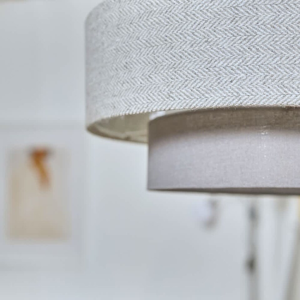 image 1 of ValueLights Pair Weaver 3 Tier Grey Ceiling Pendant Shade | Grey