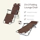 image 3 of Outsunny 2 in 1 Outdoor Folding Sun Lounger with Adjustable Back Brown