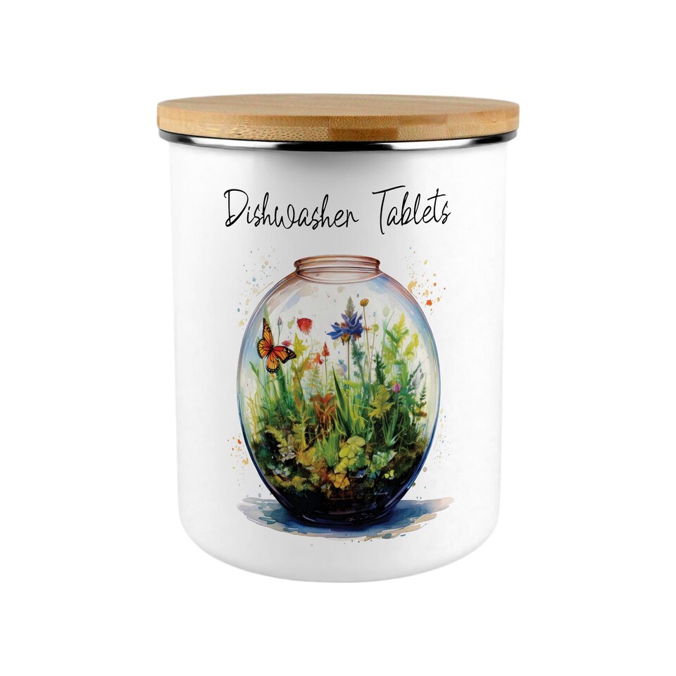 image 1 of Plant Terrarium Dishwasher Tablets Storage Tin