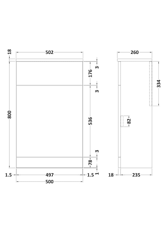 image 1 of Balterley Contemporary Bathroom  Square Floor Standing Toilet Cistern WC Unit Durable MFC Material | Grey | Soft Black | 830 x 502 x 260mm