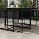 image 8 of Outsunny 5 Piece Garden Dining Set, 4 Seater Outdoor Table and Chairs with Texteline Seat, Space Saving Cube Set with Foldable Backrest, Tempered Glass Table Top, for Patio, Black