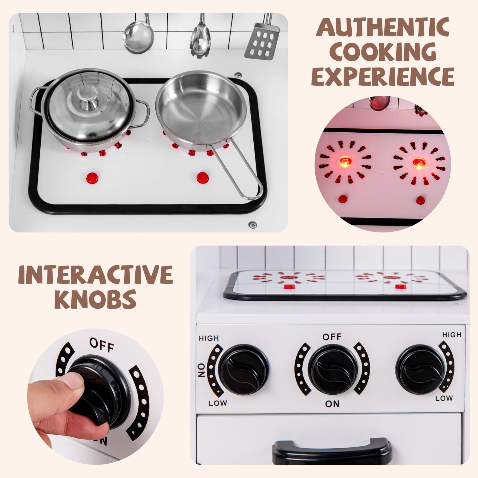 GLOGLOW Kids Rice Cooker Toy, Pretend Cooking Kit Pretend Play Chef