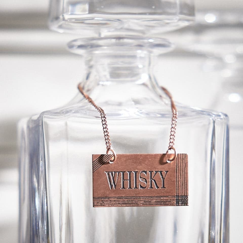 image 1 of Copper Whisky Decanter Tag