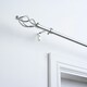 image 1 of OHS Extendable Metal Finial Twist Ends Wall Mounted Rod Fittings Curtain Pole Silver