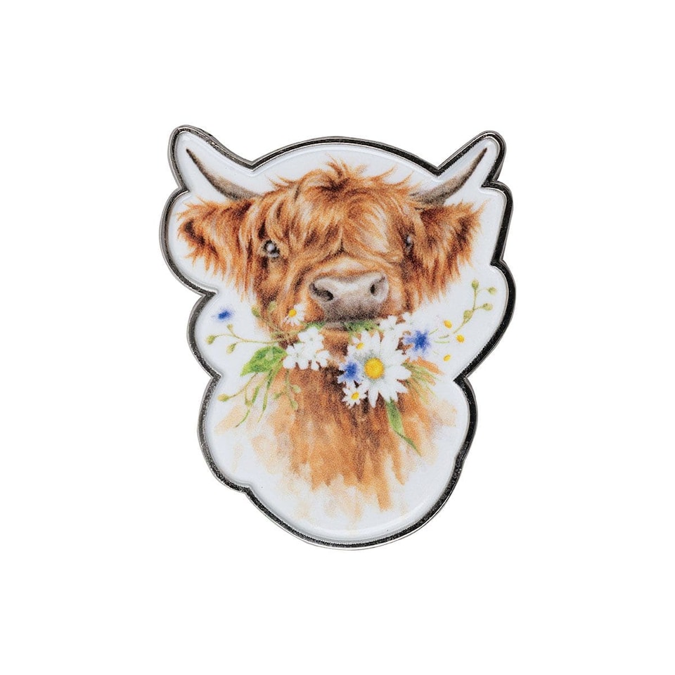 image 1 of Wrendale Designs Highland Cow Pin Badge