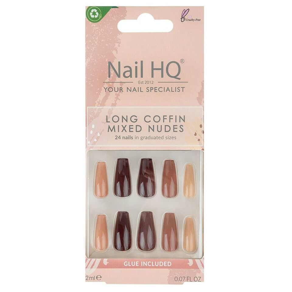 image 1 of Nail HQ Long Coffin Mixed Nudes