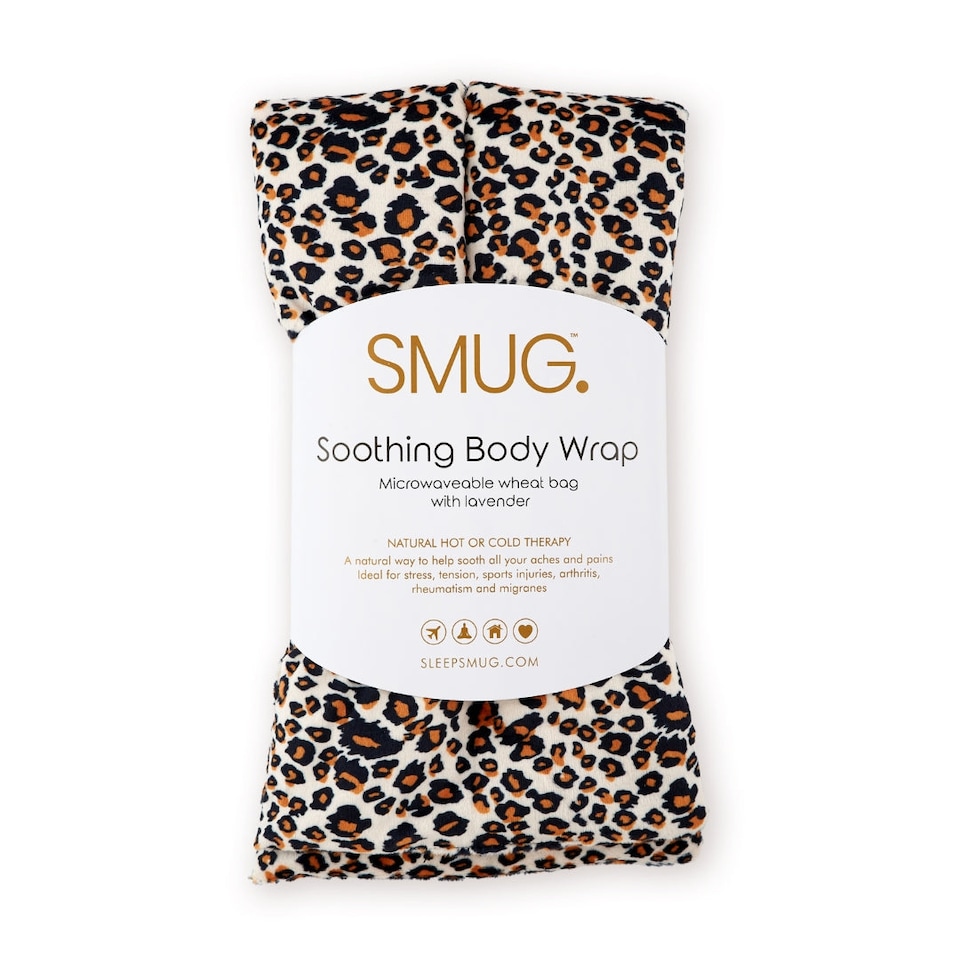 image 1 of SMUG Soothing Body Wrap Wheat Bag Infused with Lavender Oil - Leopard Print