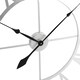 image 2 of Living and Home Large Modern Metal Wall Clock with Roman Numerals - Silver
