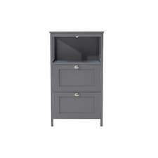 Living and Home Compact Wooden Bathroom Cabinet with Drawers - Grey