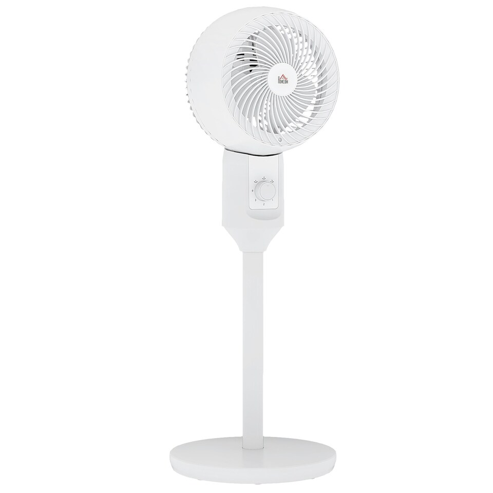 image 1 of HOMCOM 9 Inch Air Circulator Fan 70 Degree Oscillation Carry Handle White