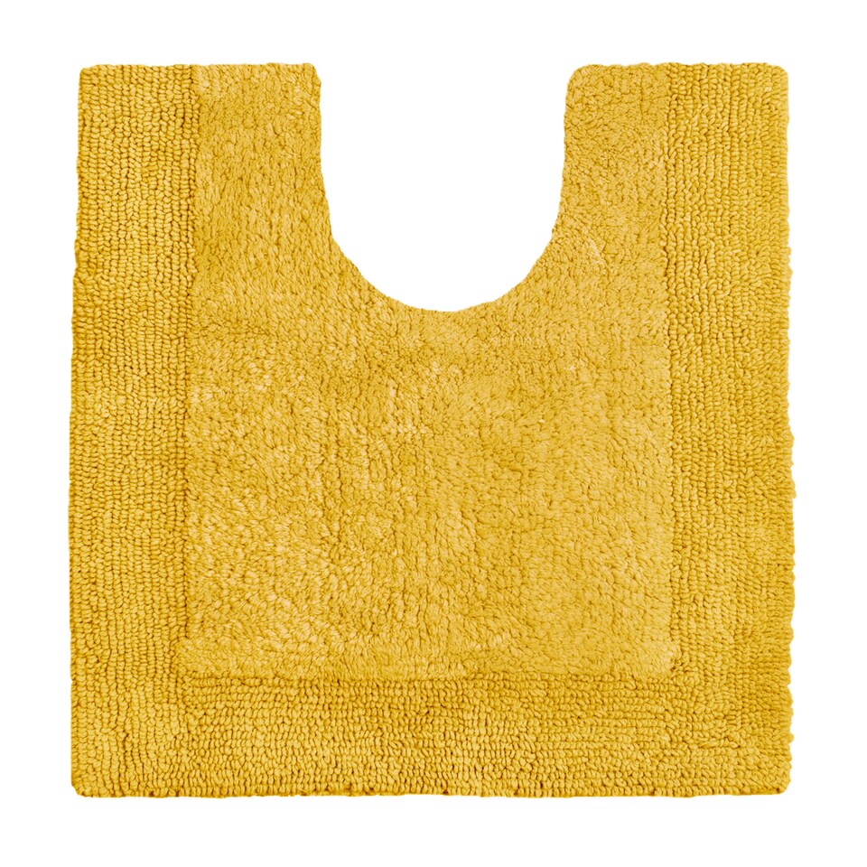 image 1 of Heavyweight Reversible Pedestal Toilet Mat - Mustard