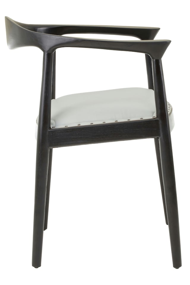 image 1 of Interiors By Premier Open Back Grey Leather Chair,Unique Accent Chair,Luxe Lounge Chair,Patio Chair,Distinctive Kitchen Chair | Grey