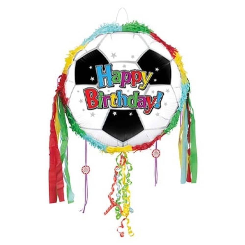 Football Happy Birthday Pull String Pinata