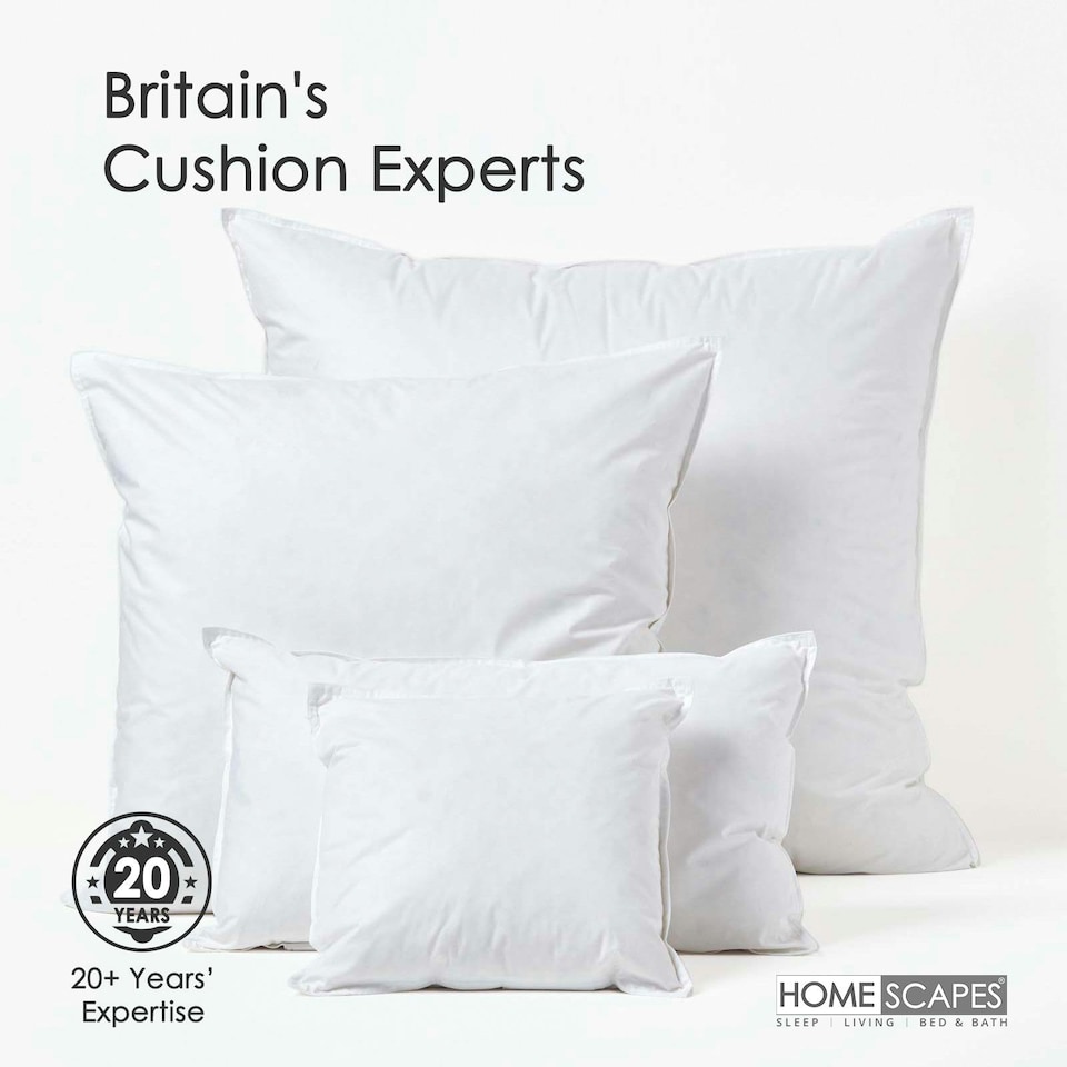 image 1 of Homescapes Luxury Super Microfibre Cushion Pad Insert Inner 45 x 45 cm (18 x 18 inches) - Pack of 4 | White | 45 x 45 cm (18 x 18")