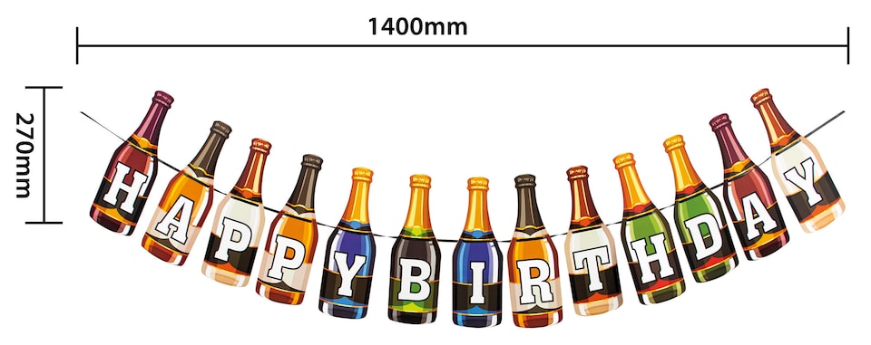 image 1 of Birthday Bunting - Beer Bottles