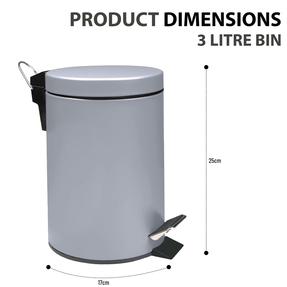 image 1 of Upgrade your home with this brand new stainless steel pedal bin, designed to complement any modern kitchen, bathroom, or office. Grey