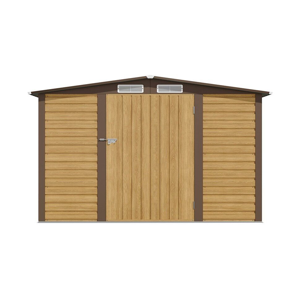 image 1 of Living and Home Outdoor Storage Shed - Natrual Wood Brown 190 x 131 x 187cm