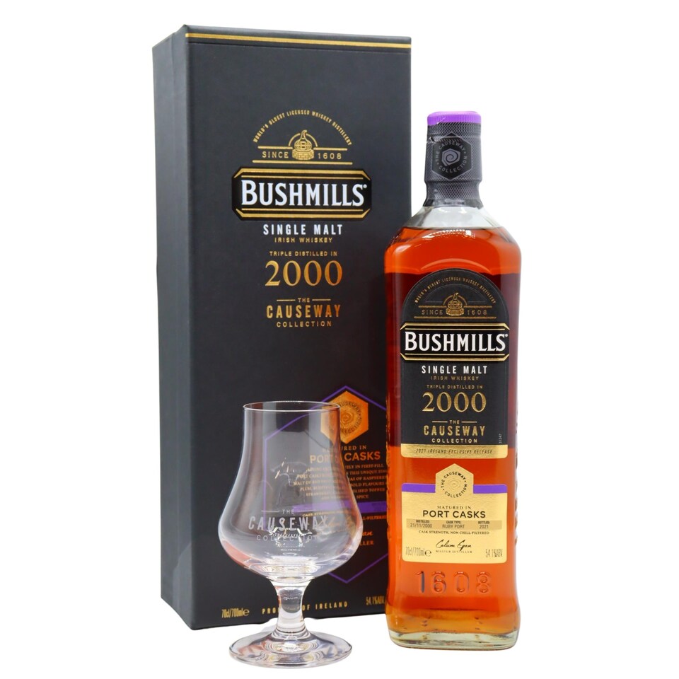 Bushmills - The Causeway Collection 2000 20 year old Whiskey (Includes Tasting Glass)
