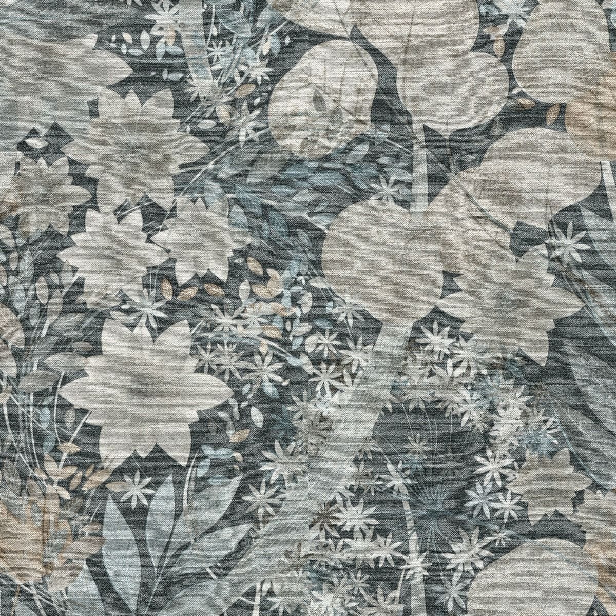 Erismann Secret Grove Vinyl Wallpaper Blue Denim Blue 1