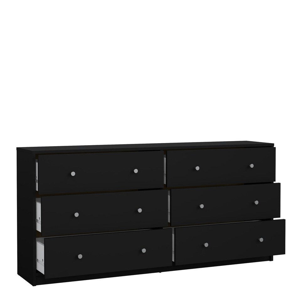 image 1 of May Chest of 6 Drawers (3+3) in Black