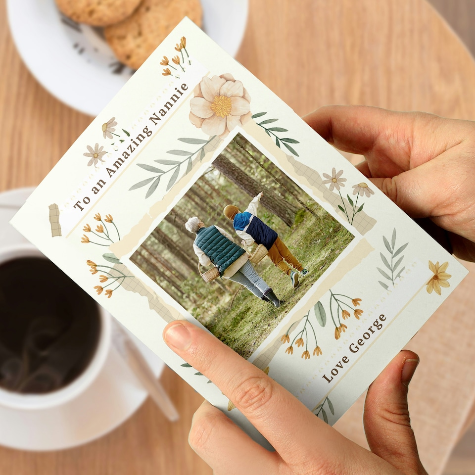 image 1 of Personalised Wild Flowers Photo Upload Card
