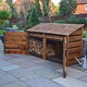image 2 of Normanton 4ft Log Store with Doors and Kindling Shelf - L80 x W230 x H128 cm - Rustic Brown