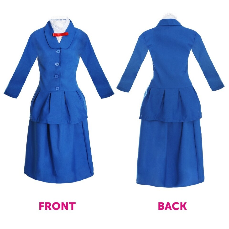 image 1 of Magical Nanny Costume - with Cloche Hat Blue | XS