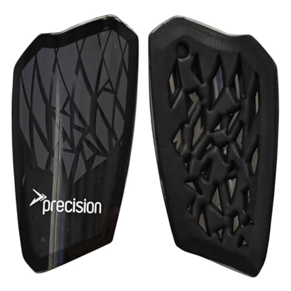 image 1 of Precision Pro Fusion Flex Shin Guards, Lightweight Football Protection With Tpu Shell, Eva Foam Cushioning, Elasticated Sleeves Pads, Black, Xsmall