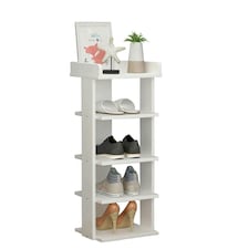 Living and Home 5-Tier Shoe Rack Stand Shelf Space Saving - White