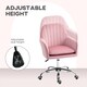 image 5 of HOMCOM Office Chair, Swivel Desk Chair w/ Adjustable Height, Dark Pink | Pink
