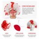 image 2 of Pack of 6 England Curly Wig & Red and White Face Paint Red | One Size