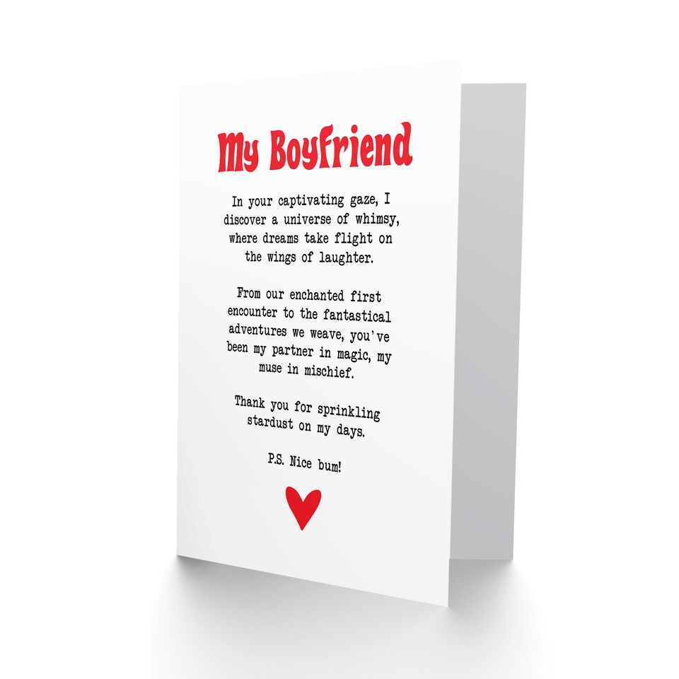 image 1 of Greeting Card Love Poem Whimsy Magic Boyfriend Romantic Poetry
