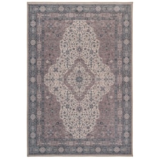 KUKOON Beige Medallion Washable & Non Slip Distressed Living Room Area Rug 200cm x 290cm Cream
