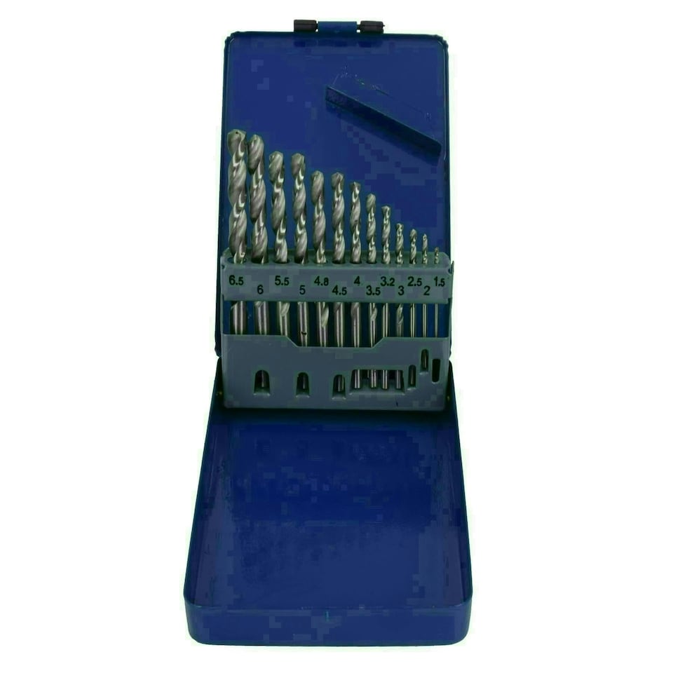 image 1 of 13pc HSS-G Metric Drill Bit Set Split Point Drills Metal Plastic Copper 1.5 - 6.5mm