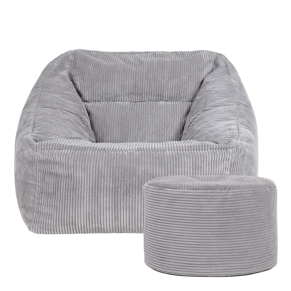 image 1 of Natalia Large Beanbag Corduroy Light Grey | Grey | Grey | XL | 1