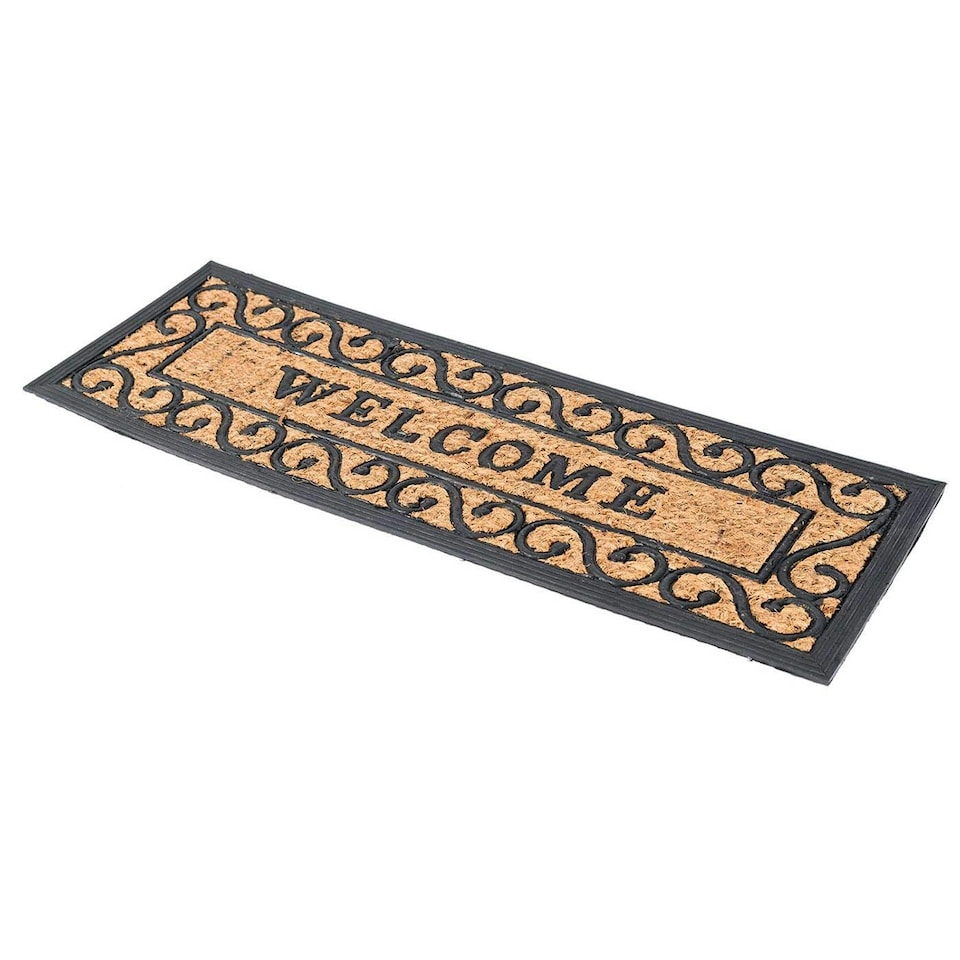 image 1 of Homescapes Welcome Rubber and Coir Doormat